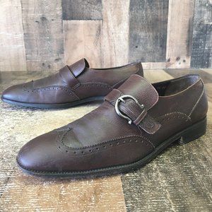 Salvatore Ferragamo UG44659 Wingtip Buckle Strap Oxford Dress Shoes Mens 9.5 EE